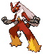 Shiny Blaziken in Black & White