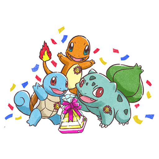 Bulbasaur, Charmander & Squirtle — 6th Anniversary Pokémon GO sticker