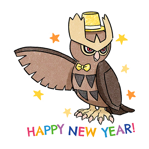 Noctowl — New Year's 2023 #3 Pokémon GO sticker