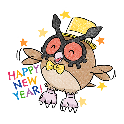 Hoothoot — New Year's 2023 #4 Pokémon GO sticker