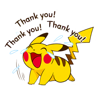 Pikachu Saying “Thank You!” — Nigiyaka #16 Pokémon GO sticker