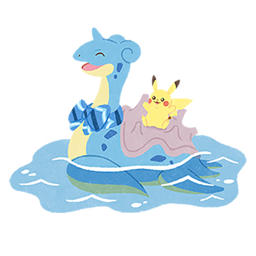 Lapras, Pikachu & Wailmer — Summer #4 Pokémon GO sticker