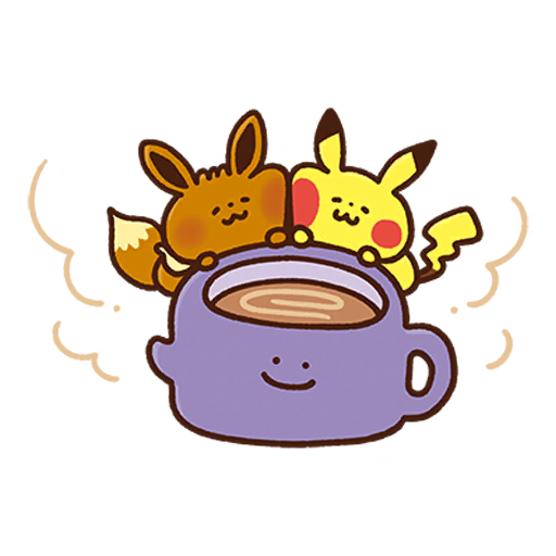 Eevee, Pikachu & Ditto — Yurutto #33 Pokémon GO sticker
