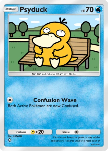 all psyduck pokemon cards 151 PokeArtica AI Artwork Custom Card [1] Overthink During your opponents next turn Psyduck - Pokmon TCG Pocket