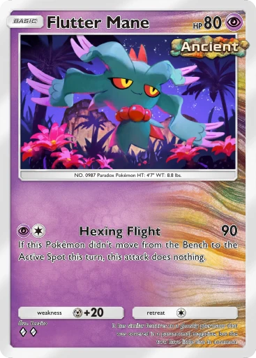 pokemon flutter mane card - 078 - Trick or Trade 2024 - Cosmos Holo your opponents Active Pokemon has no Abilities Flutter Mane Pokemon Cards Price