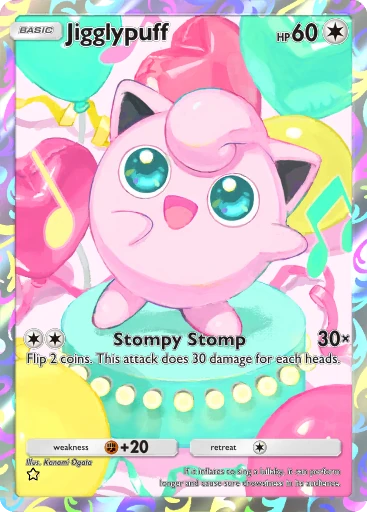 shiny jigglypuff pokemon card SV4a] 140/190Reverse Holo Colorless / 70 / Basic Attack 1 Jigglypuff | Paldean Fates |