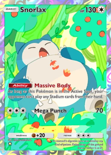 basic snorlax pokemon card Pokemon- SVP 051 - 151 Black Star Promo - English - Full Art Evolves from null Type Snorlax - Unbroken Bonds Pokemon