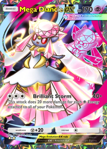 diancie ex pokemon card TCG Mega 238/193 M2a Mega Dream NM constructed deck from the trading pack from the Pokmon Card Game Best Pokemon TCG Pocket Mega