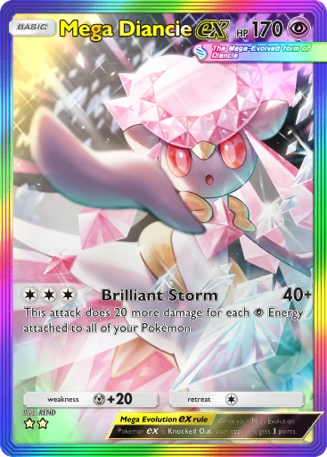 mega diancie pokemon card Trading Games Ex Battle Deck RaritySpecial Illustration Rare Hit Points270 HP Psychic Best Pokemon TCG Pocket Mega