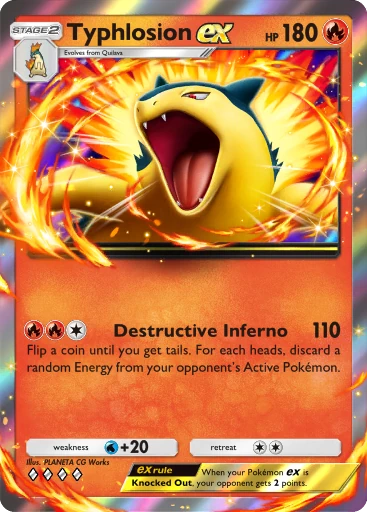 ポケモンカード Typhlosion ex Meganium ex ポケカ Typhlosion ex - Pokémon TCG Pocket Card | Dittobase