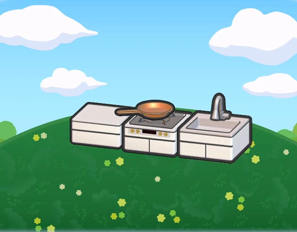 Mini kitchen habitat in Pokémon Pokopia