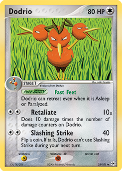 dodrio pokemon card (46/147) [Aquapolis]  Plug Pokmon Hit Points100 HP Form Dodrio Generations - Rare Lightly